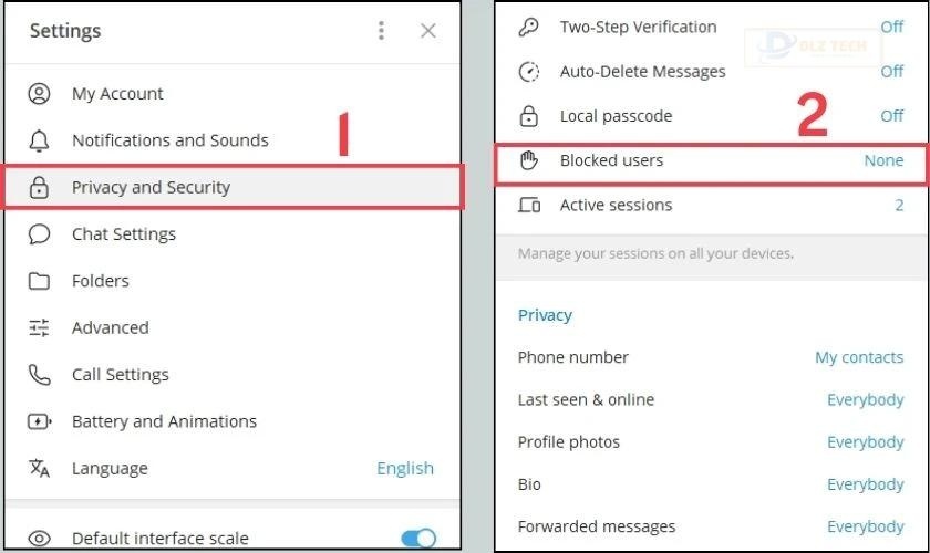 Kiểm tra xem có chặn Telegram người đó hay không