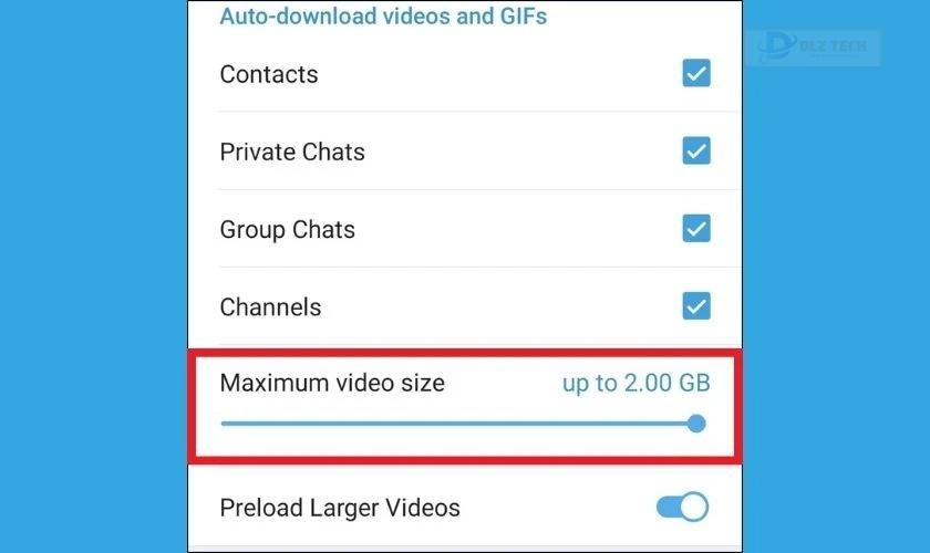 Tăng kích thước video tối đa có thể tải để khắc phục lỗi