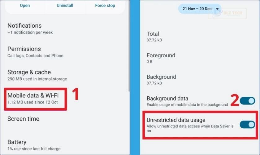 Cho phép Telegram truy cập dữ liệu không hạn chế