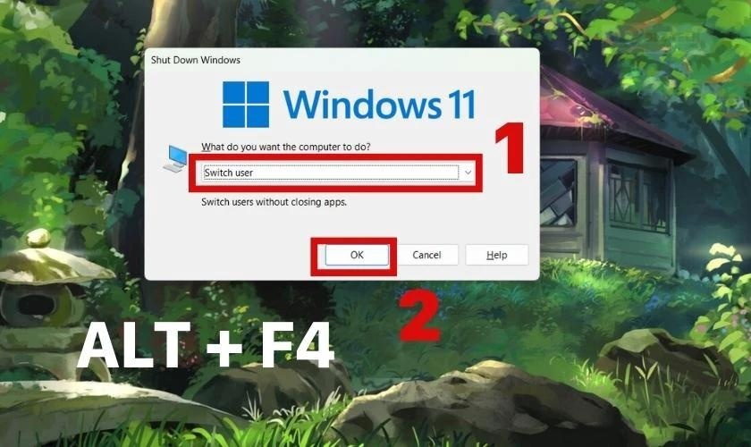 Thay đổi tài khoản Microsoft bằng tổ hợp phím