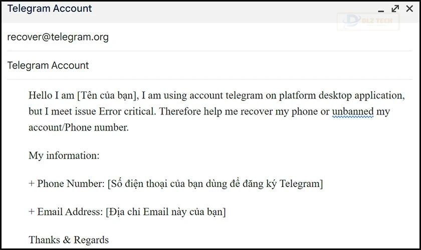 Cách liên hệ bộ phận hỗ trợ Telegram