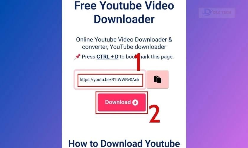 Dán link YouTube lên ứng dụng