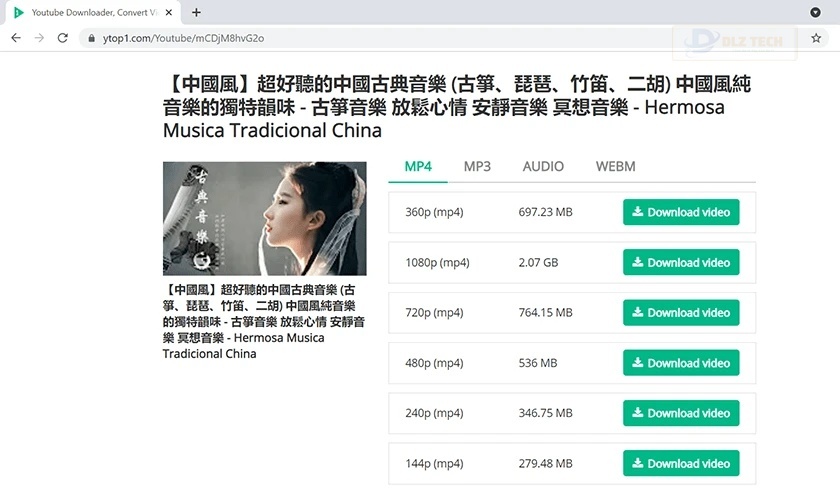 Sử dụng website trung gian để tải video