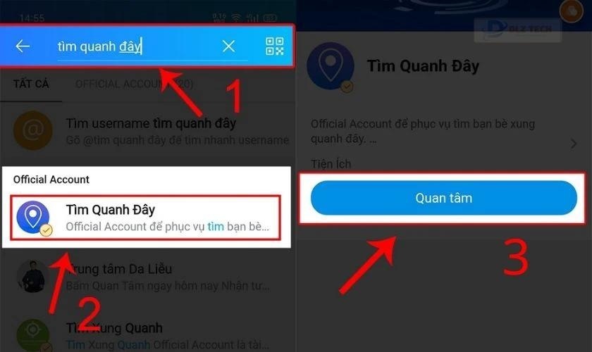 Cách bật tính năng Tìm quanh đây Zalo