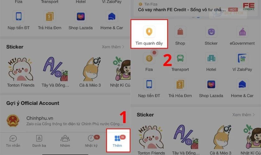 Cách tắt tính năng Tìm quanh đây Zalo