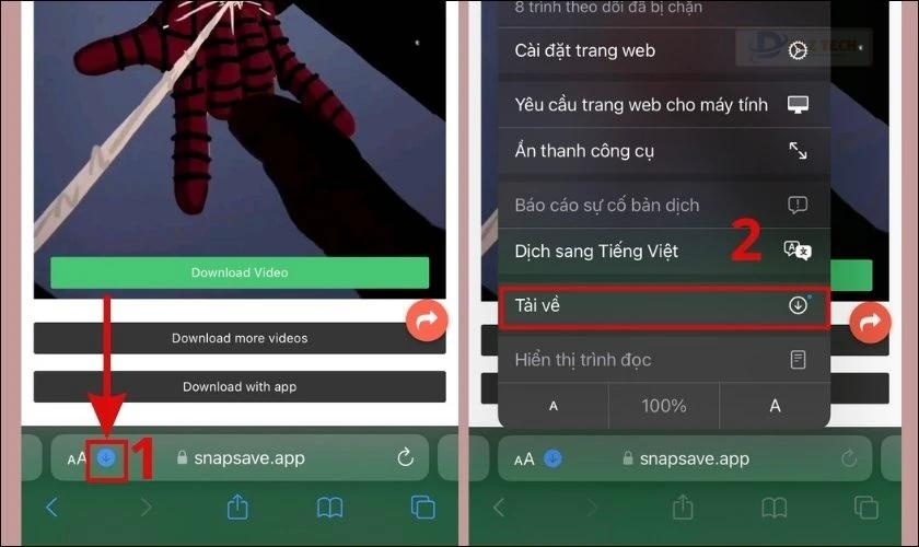 mở video đã download
