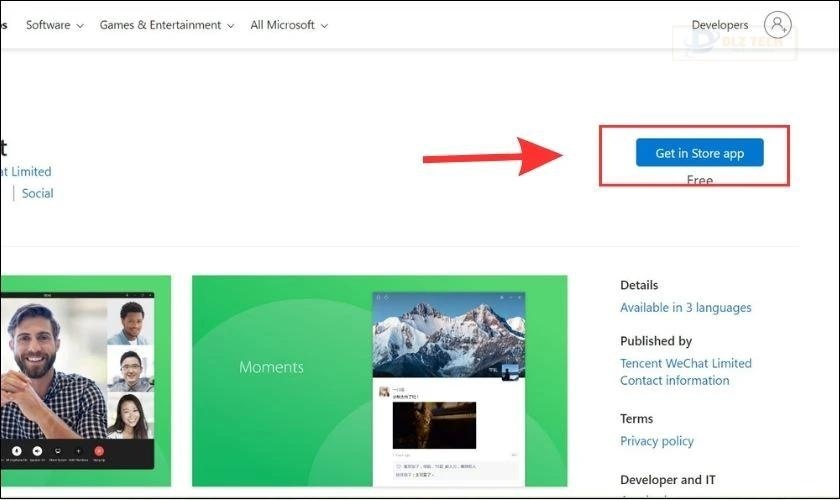 Nhấn Get in Store app