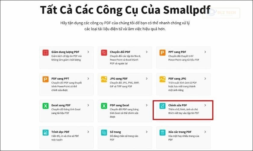 Công cụ chỉnh sửa PDF SmallPDF
