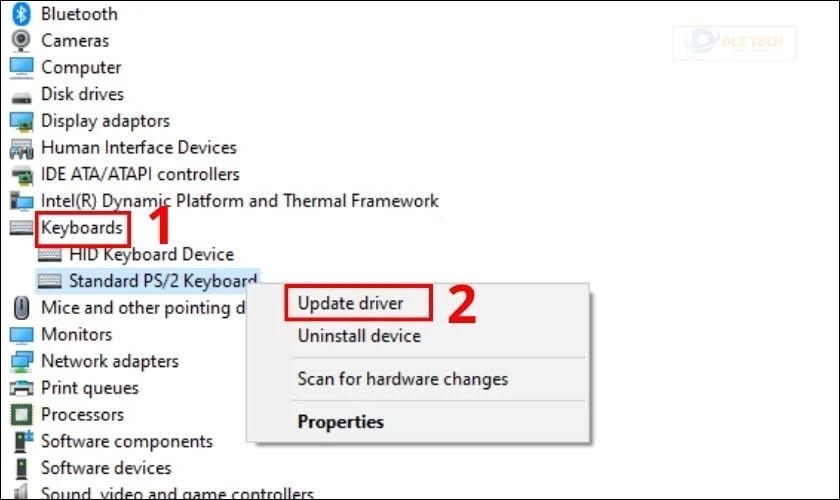Tiếp tục chọn dòng Update driver