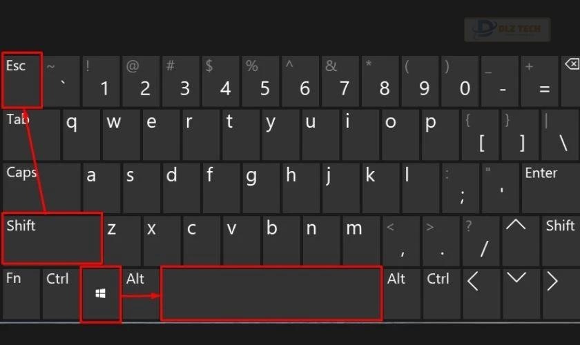 Để mở khóa bàn phím, bạn có thể sử dụng tổ hợp phím Windows + Space hoặc Shift + Esc