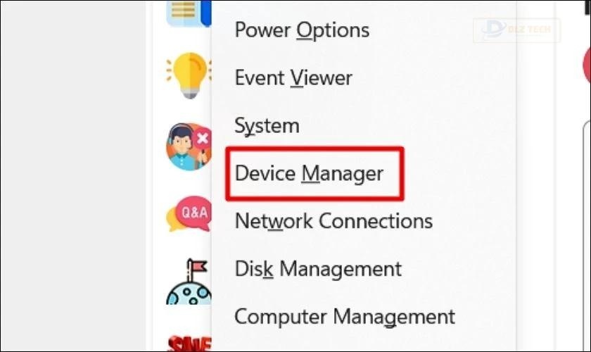 Nhấn tổ hợp Windows + X và chọn Device Manager
