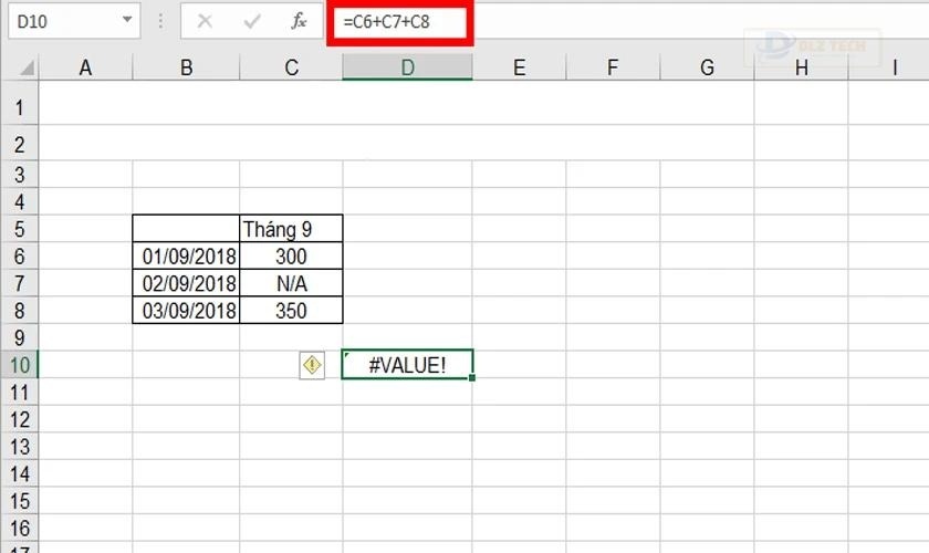 Lỗi phép trừ đơn giản