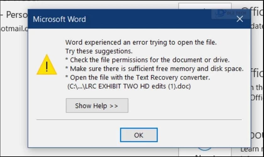 Các lưu ý trước khi sửa lỗi không mở được file Word
