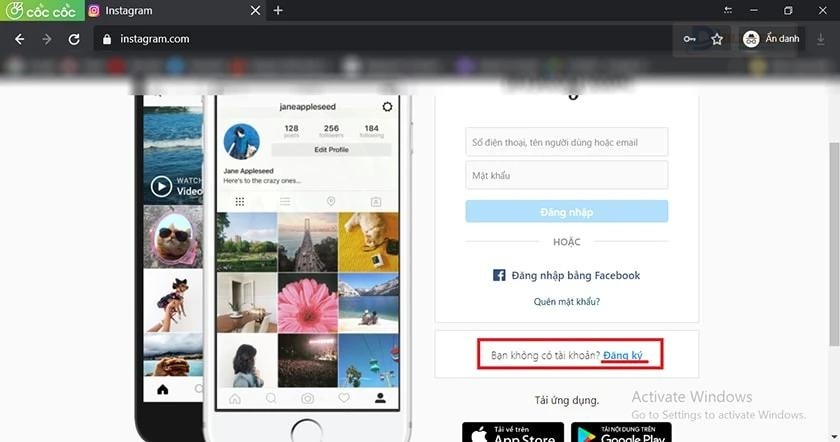 Cách đăng nhập Instagram bằng email