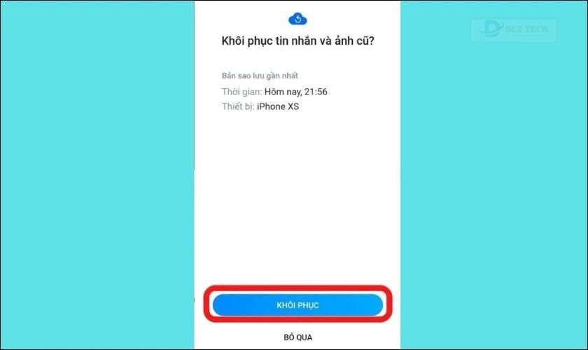 Thực hiện đồng bộ tin nhắn Zalo trên điện thoại mới