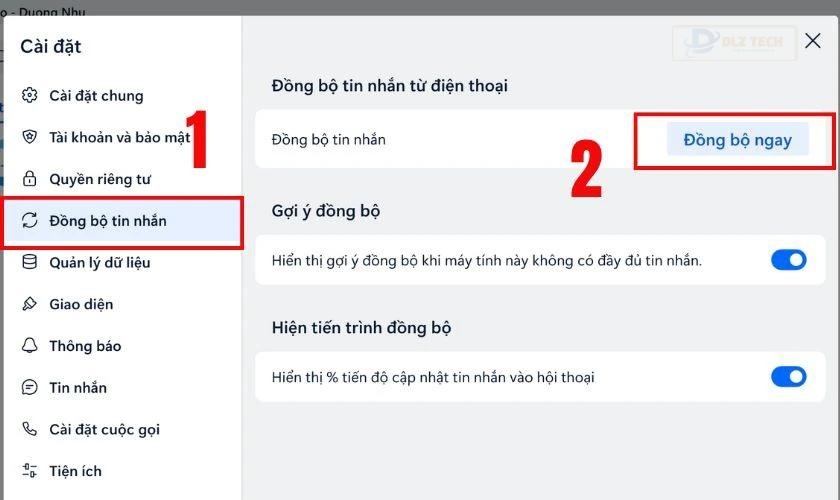 Đồng bộ tin nhắn Zalo giữa điện thoại và máy tính, laptop