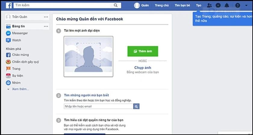 Cách tạo tài khoản Facebook trên máy tính