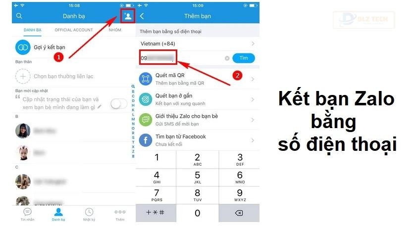 Tìm bạn trên Zalo qua số điện thoại