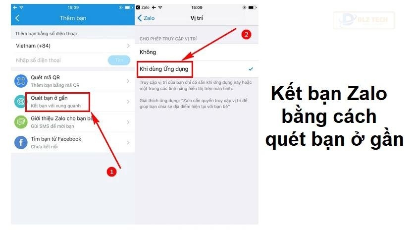 Tìm bạn trên Zalo qua vị trí