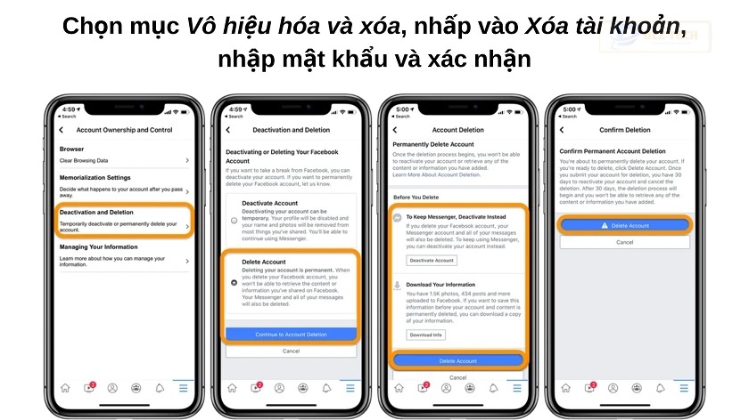 Xóa Facebook vĩnh viễn trên điện thoại hiệu quả
