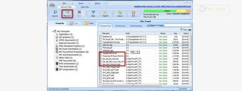 Phần mềm phục hồi dữ liệu ổ cứng Undelete 360