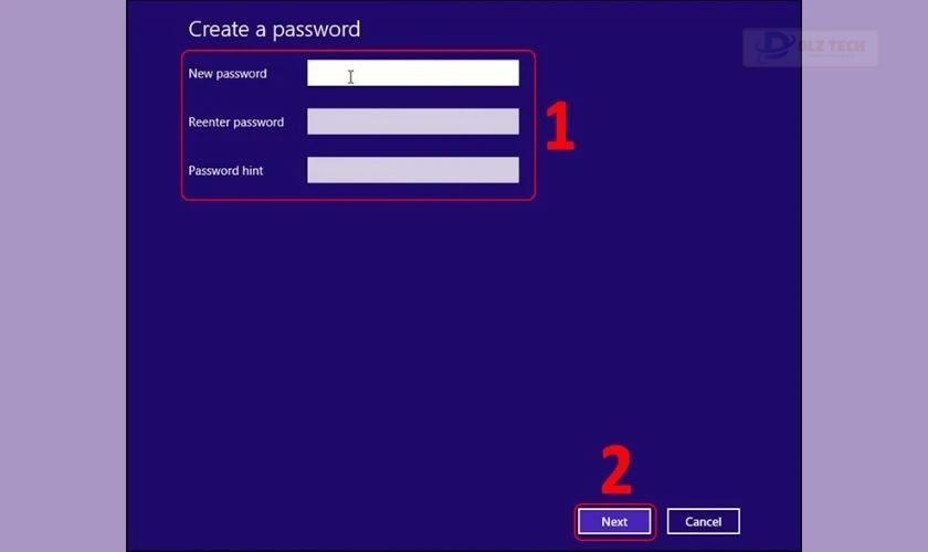 Bạn tiến hành tạo New password rồi xác nhận Reenter password