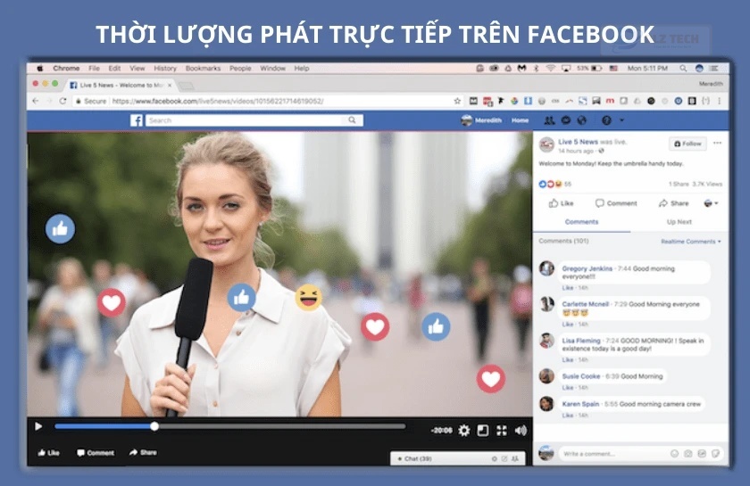 Thời gian livestream Facebook kéo dài bao lâu?