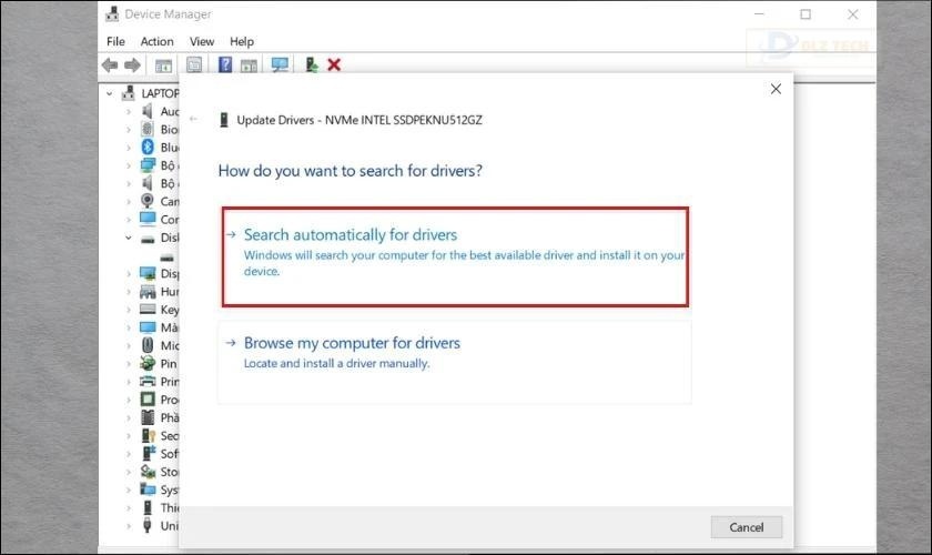 Chọn Search automatically for drivers