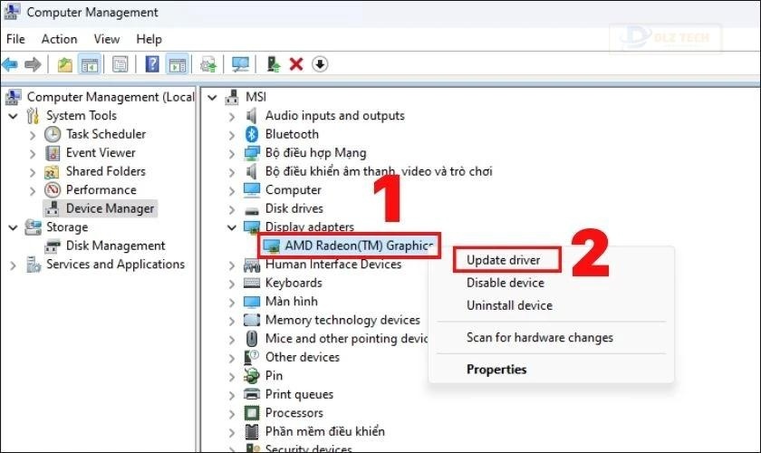 Cập nhật driver để khắc phục lỗi màn hình laptop bị giật