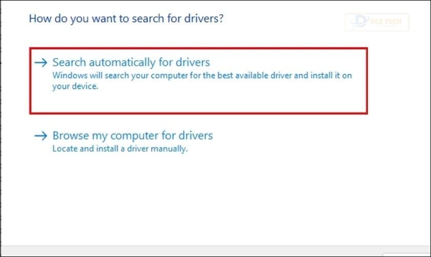 Tìm kiếm driver tự động