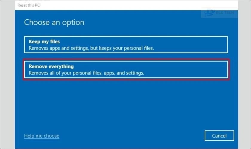 Reset Win 10 và xóa sạch mọi thứ để sửa lỗi màn hình ám hồng
