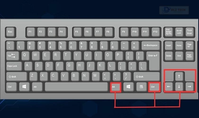 Sử dụng tổ hợp phím để sửa lỗi màn hình máy tính bị đảo ngược