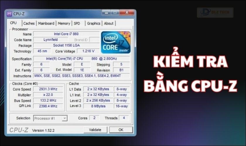 Kiểm tra máy tính không nhận đủ RAM bằng CPU-Z