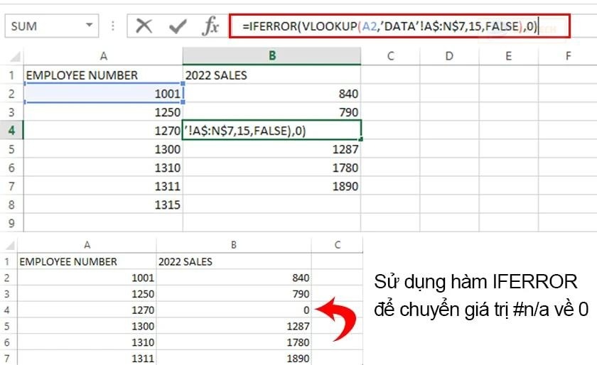 Ẩn #n/a trong Excel