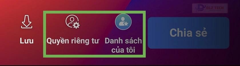 cách đặt câu hỏi trên story facebook bằng Nhấn chọn vào biểu tượng của Quyền riêng tư