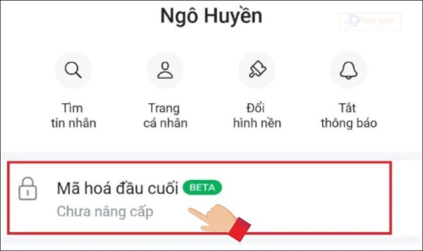 Chọn vào mục Mã hóa đầu cuối