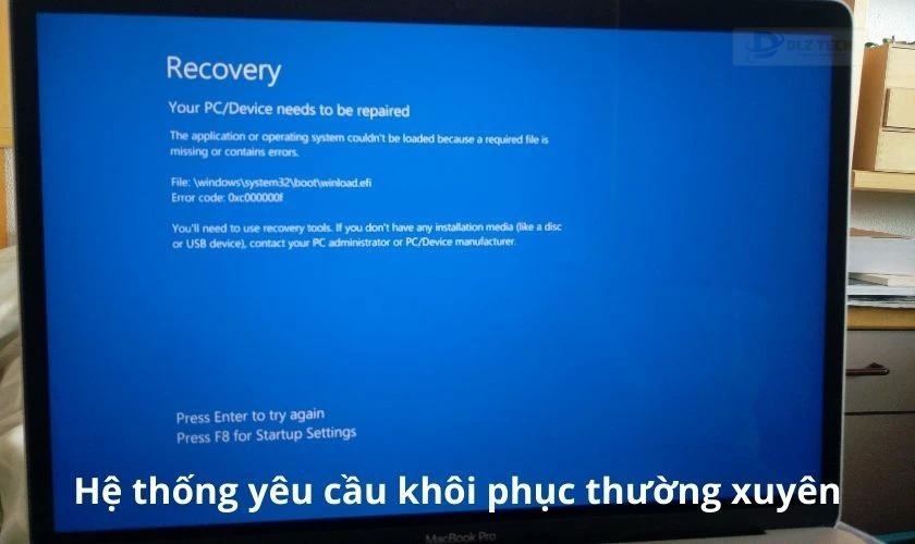 Hệ thống yêu cầu khôi phục