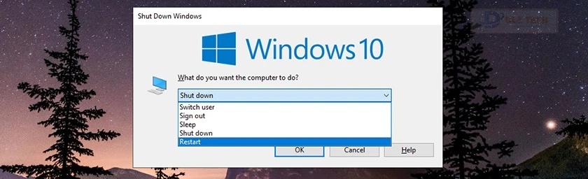 Khởi động lại máy tính, laptop khi máy tính không nhận tai nghe