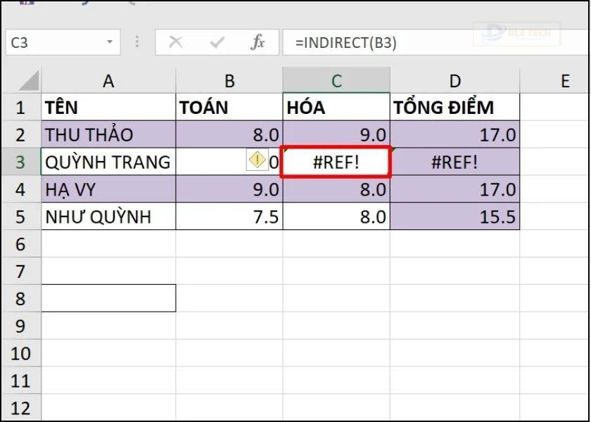 lỗi ref do hàm indirect