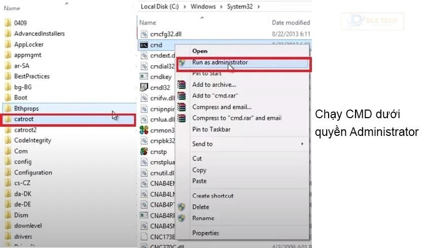 Chạy CMD với quyền quản trị