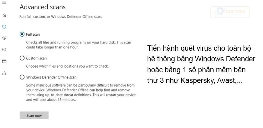 Quét virus cho toàn hệ thống