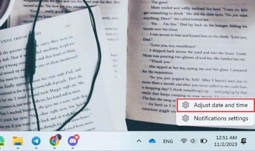 Nhấn Adjust date and time