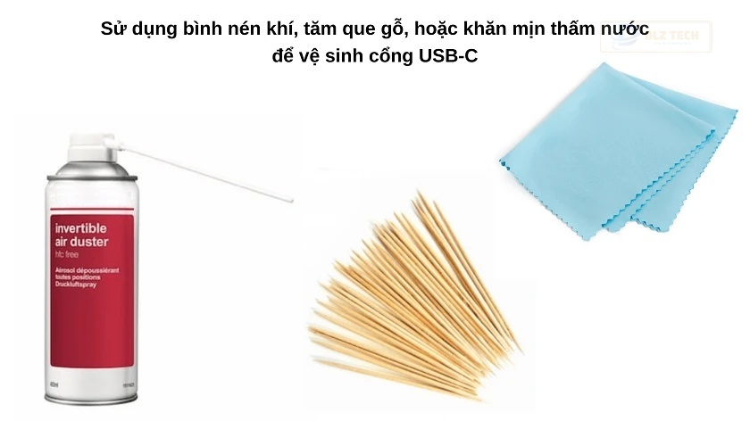 Làm sạch cổng USB-C