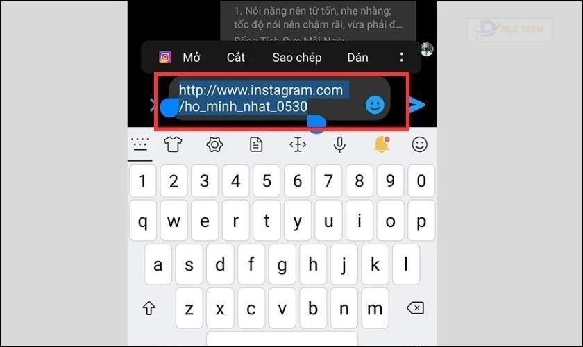 sao chép đường dẫn instagram cá nhân