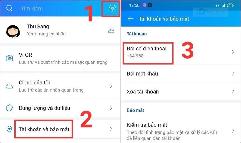 lấy lại pass zalo bằng số điện thoại mới