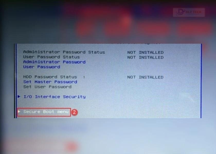 Tắt Secure Boot Control