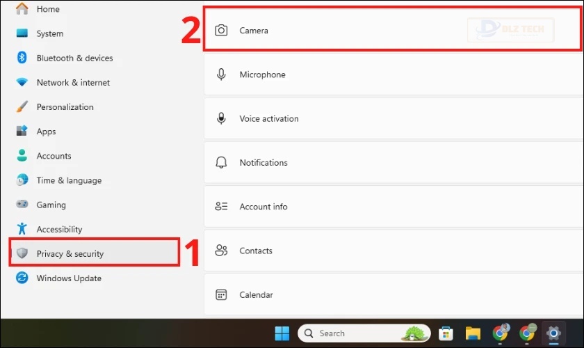 Thực hiện kiểm tra cài đặt riêng tư khi bị lỗi camera laptop