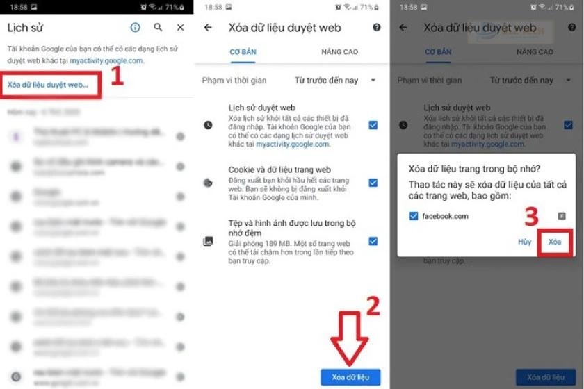 Xóa dữ liệu Web trên Chrome