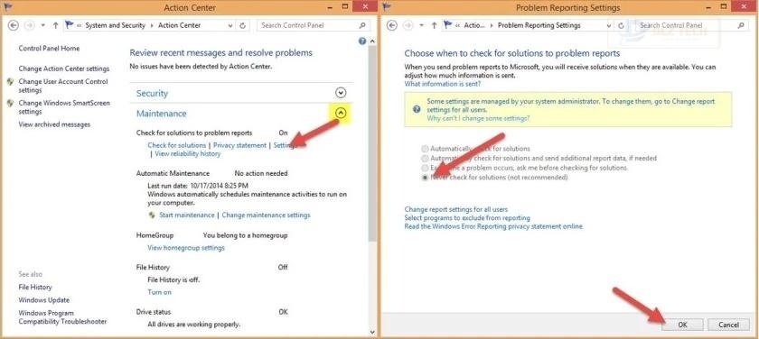 Tắt Maintenance sửa lỗi full disk