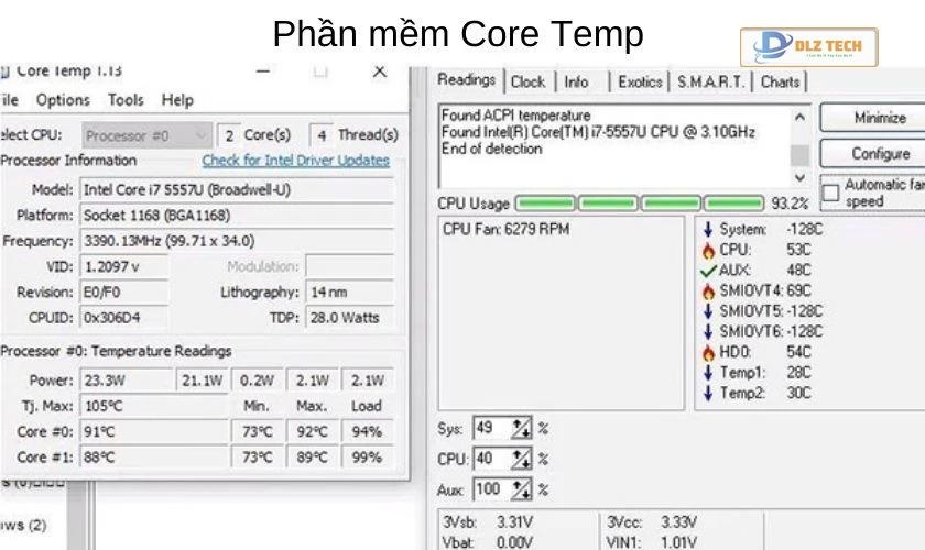 kiểm tra nguồn máy tính bằng phần mềm Core Temp